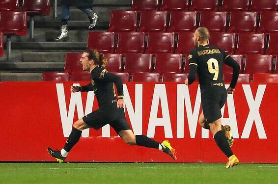 גריזמן בטירוף, אמש // צילום: רויטרס